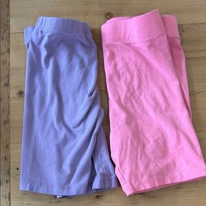 Girls Basic Bike Shorts - Lavender & Bubblegum Pink